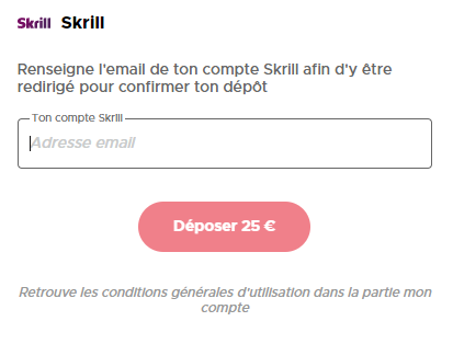 Utilisez Skrill sur Betclic.fr